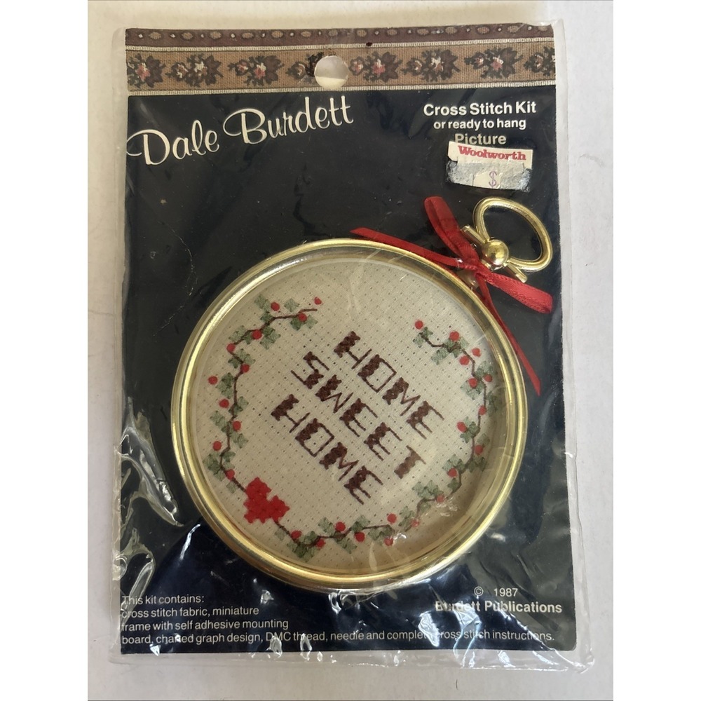 Vintage 1987 Dale Burdett‎ CM 830 Cross Stitch Kit Make Mine Home Sweet Home NOS